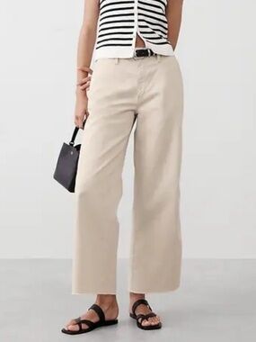 NWT 2025 Banana Republic Factory Wide Leg High Rise Cropped Chino Pants Size 12